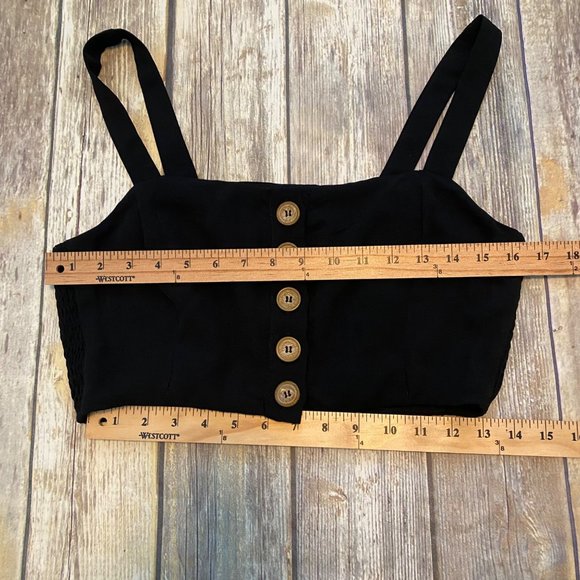 Lulus Black Sweet As Ever Cropped Button Front Tank Top - Picture 7 of 11